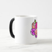 MAM Hart Tattoo Bloemen Roze Groen Koel Magische Mok (Voorkant links)