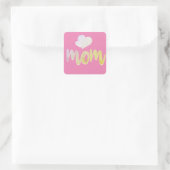 Mam - Hart Vierkante Sticker (Tas)