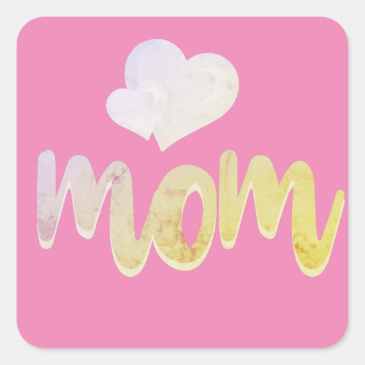 Mam - Hart Vierkante Sticker (Voorkant)