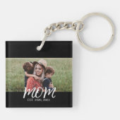 Mam heeft een moderne scriptfoto gemaakt sleutelhanger (Achterkant)