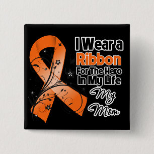 Mam Hero in mijn leven leukemie Vierkante Button 5,1 Cm