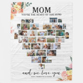 mam | Het hart van onze fotocollage Fleece Deken (Voorkant)