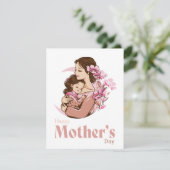 Mam Holding Baby Daughter Moon Flower Moederdag (Staand voorkant)