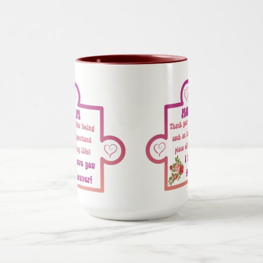 Mam - hou van je voor eeuwigheid puzzelstuk mok (Midden)