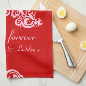 Mam houdt van roze keukenhanddoeken (Quarter Fold)