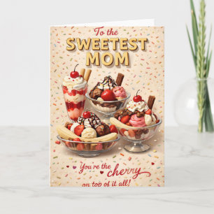 Mam, ijs sundae, Moederdag Kaart