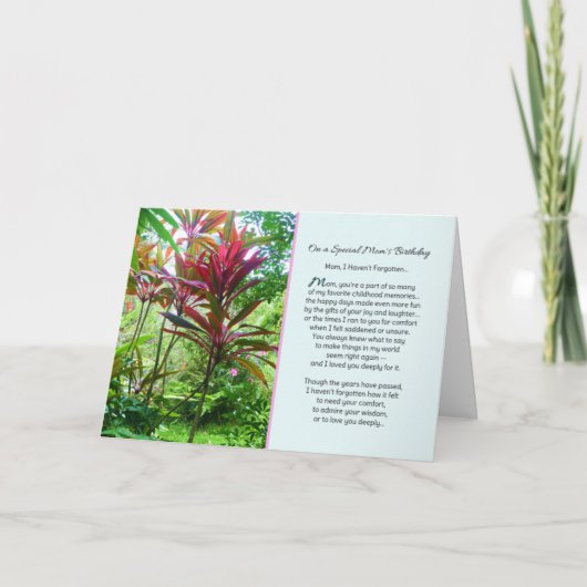 Mam, ik ben mijn verjaardag niet vergeten kaart (Voorkant)