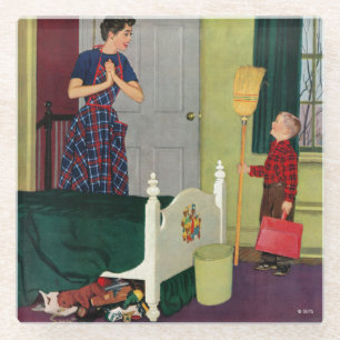 Mam, ik heb mijn kamer gereinigd. glazen onderzetter