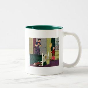 Mam, ik heb mijn kamer gereinigd. tweekleurige koffiemok