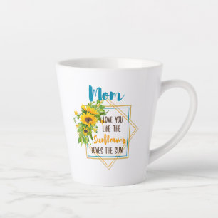 Mam ik hou van je als de zonnebloem houdt van de z latte mok