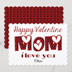 Mam Ik hou van je Cute Cupid Typography Valentijn Feestdagenkaart