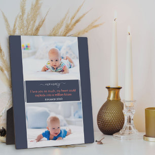 Mam Ik hou van je gedicht 2 Foto Blauw Fotoplaat