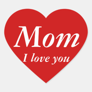 Mam Ik hou van je sticker (Heart Shaped)