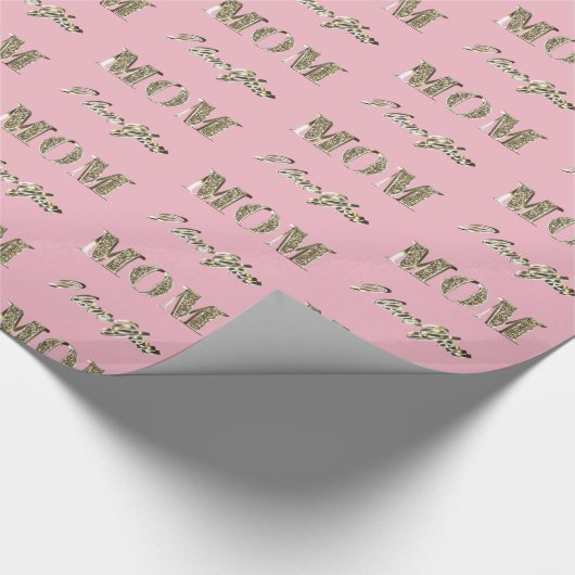 Mam ik hou van roze en gouden sproeten cadeaupapier (Hoek)