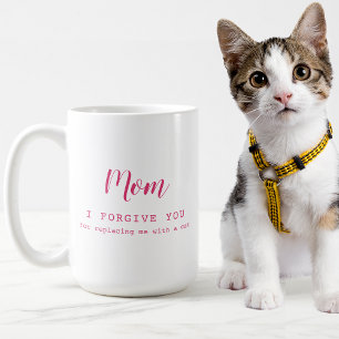 "Mam, ik vergeef je" grappige schattige kattenlief Koffiemok