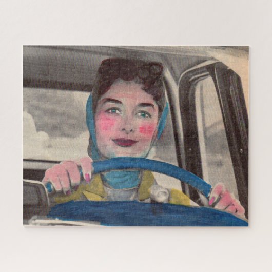 Mam in de jaren '50 op het wiel legpuzzel (Horizontaal)