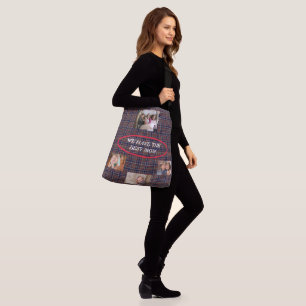 Mam is de beste 4 familie snapshots Tartan Plaid Crossbody Tas