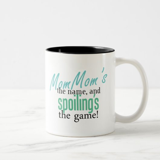 Mam is de naam en Spoiling is het spel Tweekleurige Koffiemok (Rechts)