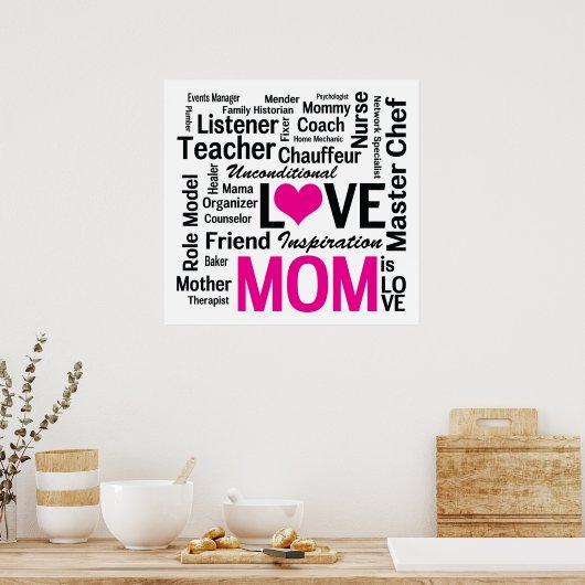 Mam is liefde - Multitasking doe-het-al mam Poster (Keuken)