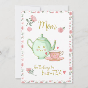 Mam, je bent altijd mijn beste-theekaart feestdagenkaart