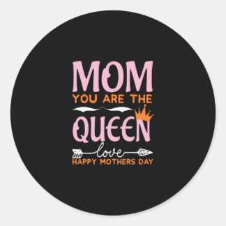 Mam Je bent de koningin Love Happy Mothers Dag Ronde Sticker