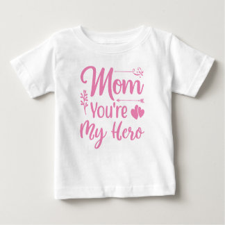 Mam Je bent mijn Hero Baby Girls T-Shirt
