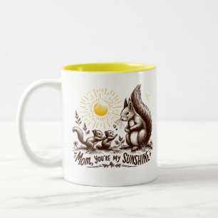 Mam, je bent mijn zonneschijn Eekhoorn Familie Tweekleurige Koffiemok