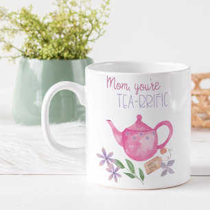 Mam Je bent tea-rijk met Roze Teapot Funny Koffiemok