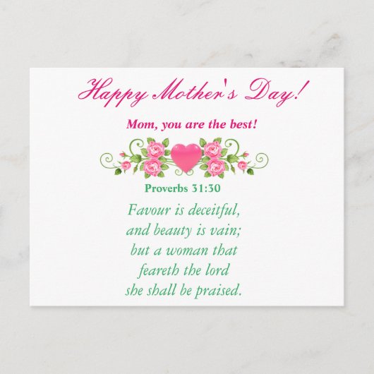 Mam, jij bent de beste! briefkaart (Voorkant)