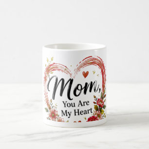 Mam, jij bent mijn hart bloemhart koffiemok