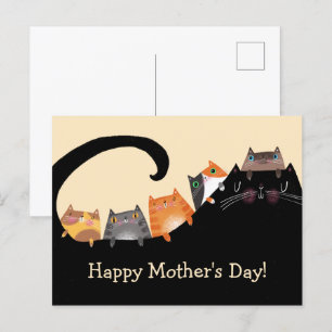Mam & Kittens Aankondigingskaart