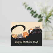 Mam & Kittens Aankondigingskaart (Staand voorkant)