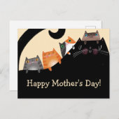 Mam & Kittens Briefkaart (Voorkant / Achterkant)