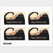 Mam & Kittens Rechthoekige Sticker (Vel)