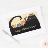 Mam & Kittens Rechthoekige Sticker (Envelop)
