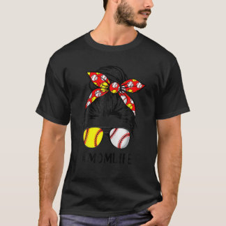 Mam Life Softball Baseball Moederdag Bun T-shirt