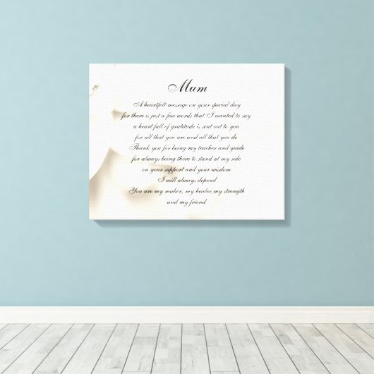 Mam / Mam gedicht Canvas Afdruk (Insitu (Houten vloer))