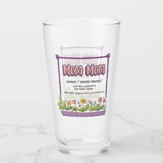 Mam mama is net een oma maar veel koeler glas (Achterkant)