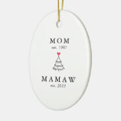 mam | Mamaw Year Est. Kerstmis Keramisch Ornament (Links)