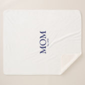 Mam marineblauw wit, vastgestelde datum schattig sherpa deken (Voorkant (horizontaal))