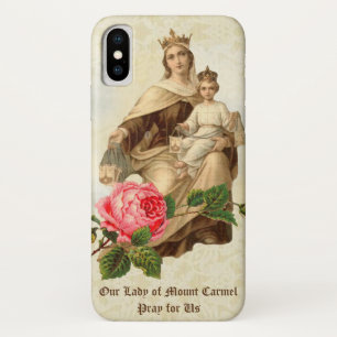 Mam Mary Mount Carmel zonder blote maagd iPhone X Hoesje