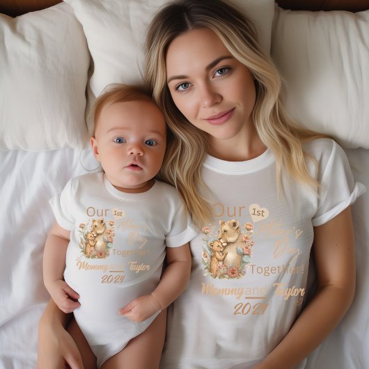 Mam Matching Lion Onze Eerste Moederdag Samen T-shirt