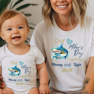 Mam Matching Shark Onze eerste Moederdag Samen T-shirt