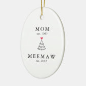 mam | Meemaw Jaar Oost | Kerstmis Keramisch Ornament (Links)