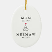mam | Meemaw Jaar Oost | Kerstmis Keramisch Ornament (Voorkant)