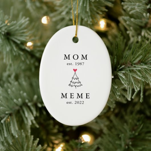 mam | Meme Year Est. Kerstmis Keramisch Ornament (Boom)