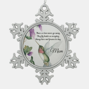 Mam Memorial gaat nooit weg Tin Sneeuwvlok Ornament