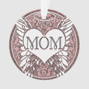 Mam Memorial met Heart en Angel Wings Ornament