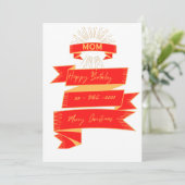 Mam Merry KerstHappy Birthday-kaart (Staand voorkant)