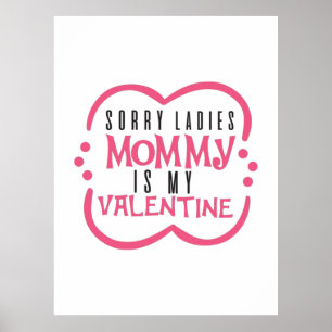 Mam met een paar cadeautjes is mijn Valentijn Poster